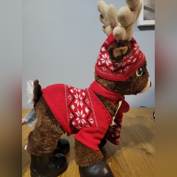 2014 Build-A-Bear Team Santa Comet reindeer w/ fair isle accessories and 2 boots - Picture 5 of 7